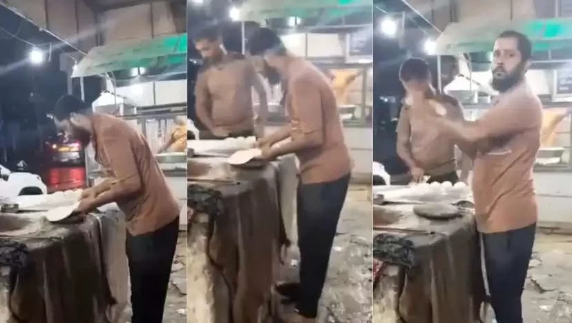 ச்சீ இப்படியா பண்ணுவாங்க..? ரொட்டியில் எச்சில் துப்பிய நபர்.. வைரலாகும் வீடியோ..!!