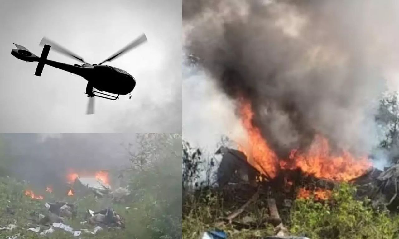 செம ஷாக்..! சுக்கு நூறாக நொறுங்கி தீப்பிடித்து எரிந்த ஹெலிகாப்டர்… 3 பேர் பலி… பரபரப்பு வீடியோ…!!!