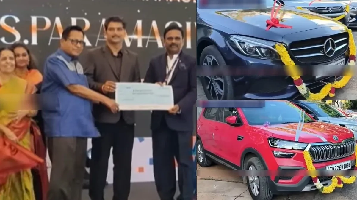 என்னா மனுஷன்யா..! கார், பைக் பரிசாக கொடுத்து ஊழியர்களை சந்தோஷப்படுத்திய ஓனர்… நெகிழ்ச்சி சம்பவம்…!!
