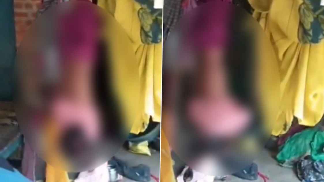 சொல் பேச்சு கேட்காத மகள்…. தலைகீழாக தொங்கவிட்டு தந்தை செய்த கொடூரம்…. வைரலான காணொளி….!!