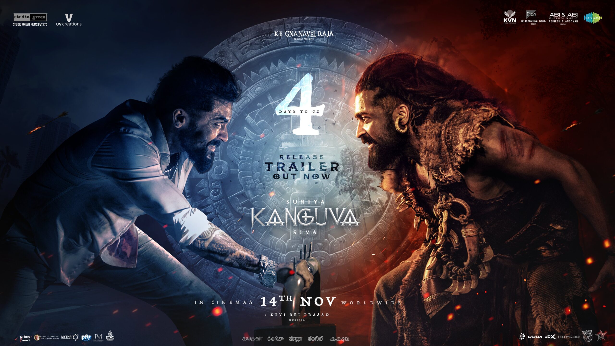 “கங்குவா”… அனல் பறக்கும் ரிலீஸ் டிரைலர்… இணையத்தை தெறிக்க விட்ட மாஸ் வீடியோ…!!
