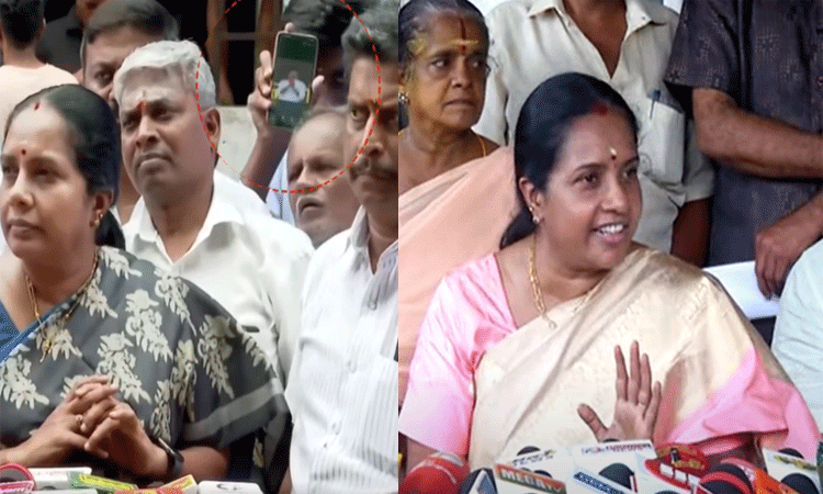 பிரஸ் மீட்டில் விஜயின் போட்டோவை காட்டிய வாலிபர்… வானதி சீனிவாசனின் ரியாக்ஷன் இதுதான்..!!