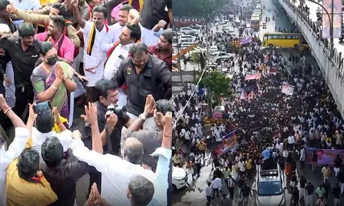 பிரேமலதா விஜயகாந்த் தலைமையில்… தடையை மீறி பேரணி நடத்திய தேமுதிகவினர்…!!!
