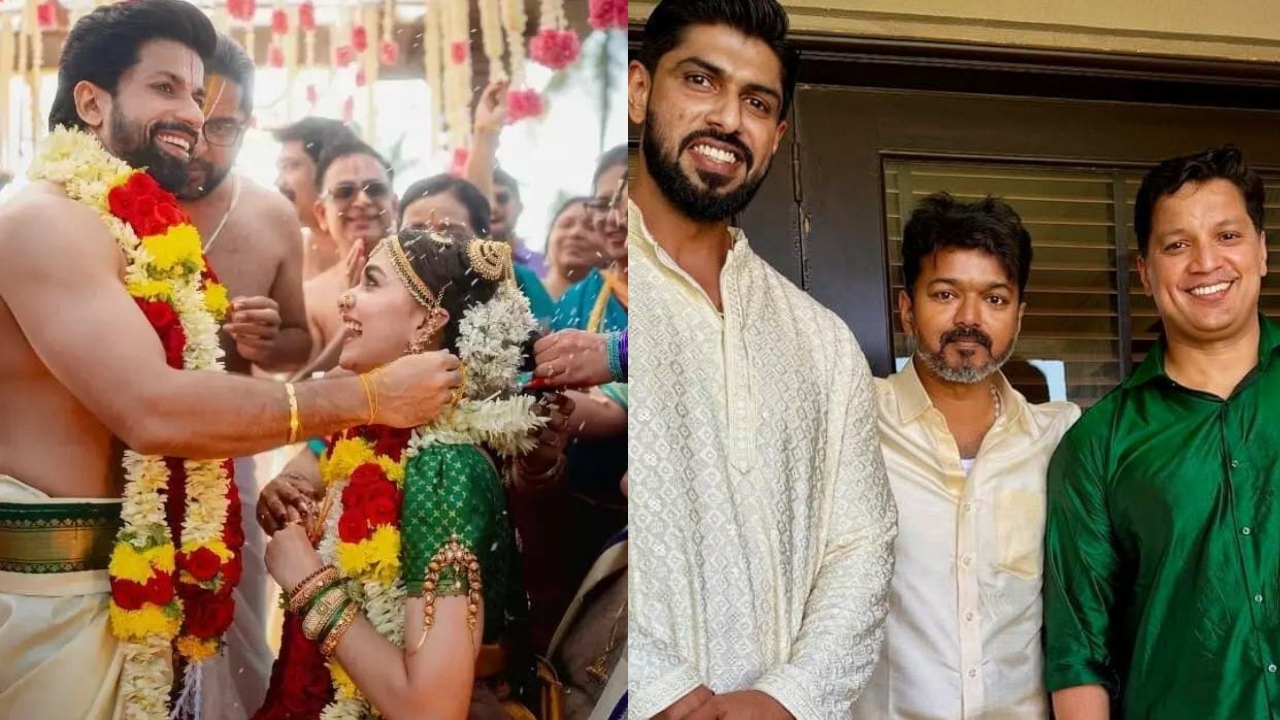 நடிகை கீர்த்தி சுரேஷ் திருமணம்… பட்டு வேஷ்டி சட்டையில் பங்கேற்ற தவெக தலைவர் விஜய்… வைரலாகும் போட்டோ…!!