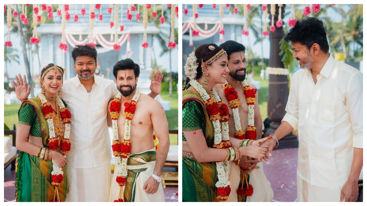 கீர்த்தி சுரேஷ் திருமணத்தில் தளபதி விஜய்…! மணமக்களுக்கு வாழ்த்து… வெளிவந்த மாஸ் புகைப்படங்கள்…!!!