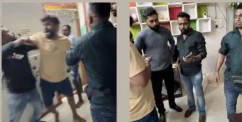 நாயை அடித்த விடுதி ஊழியர்…. கொந்தளித்த விலங்கு ஆர்வலர்…. வெளியான காணொளி….!!