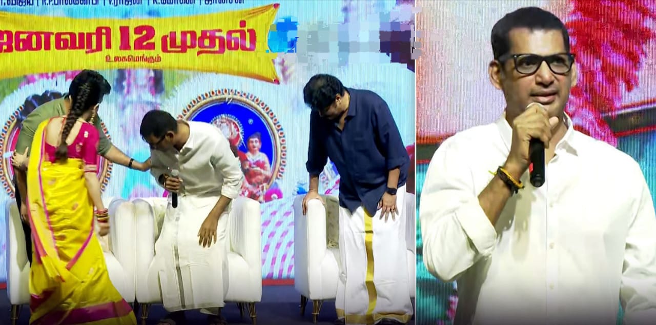 “நடுங்கிய கைகள்”… தடுமாறிய வார்த்தை… நடிகர் விஷாலை தாங்கி பிடித்து உட்கார வைத்த படக்குழு… திடீர்னு என்னாச்சு…? அதிர்ச்சி வீடியோ..!!!