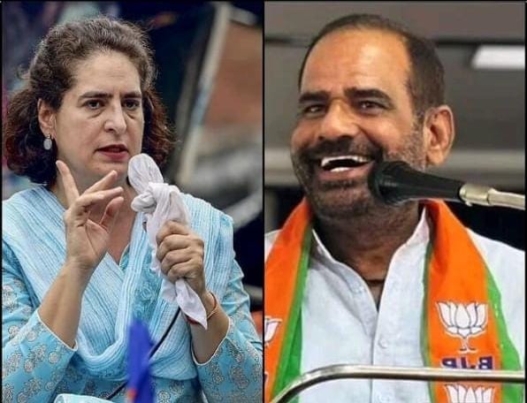 “பிரியங்கா காந்தியின் கன்னங்கள் போல”… பளபளவென சாலைகள் அமைப்பேன்… பாஜக வேட்பாளர் சர்ச்சை பேச்சு..!!