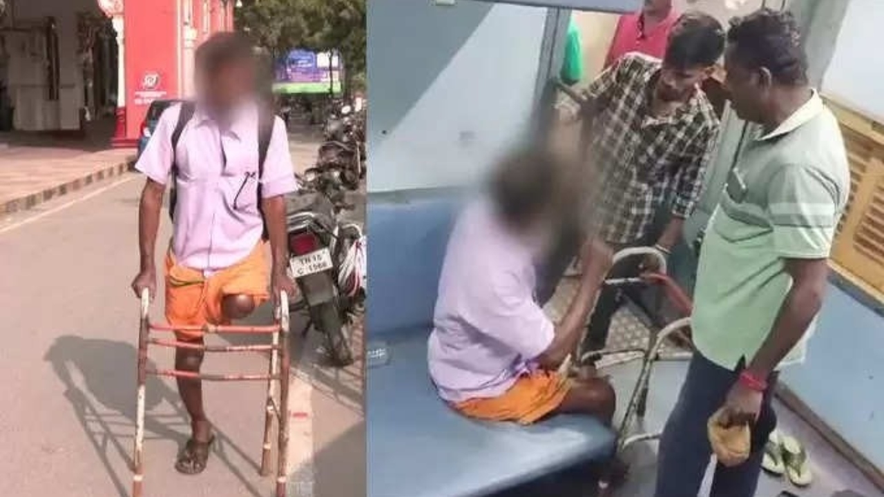 “ஏய்.. நான் போலீஸ்; நீ தரையில உட்காரு..” ரயிலில் மாற்றுத்திறனாளி மீது தாக்குதல்… கொந்தளிப்பை ஏற்படுத்திய வீடியோ…!!