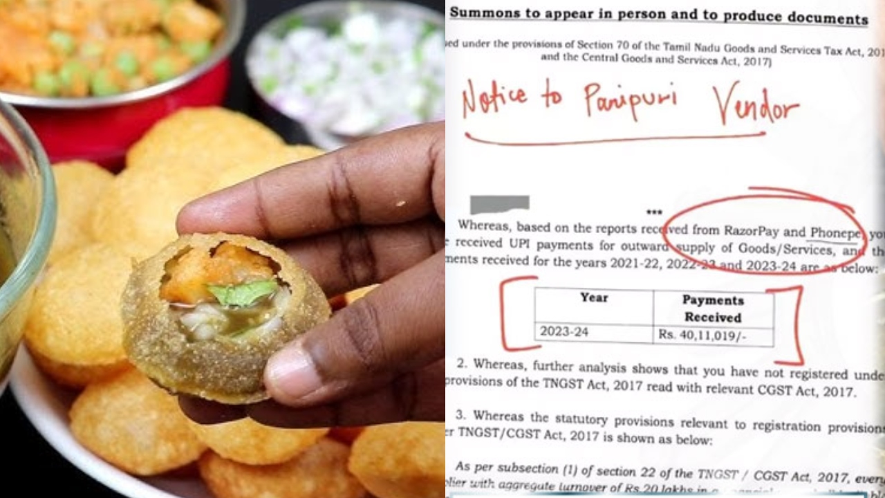 “ஓடவும் முடியாது, ஒளியவும் முடியாது….” பானிபூரி வியாபாரிக்கு ஜிஎஸ்டி நோட்டீஸ் அனுப்பிய ஒன்றிய அரசு….!!