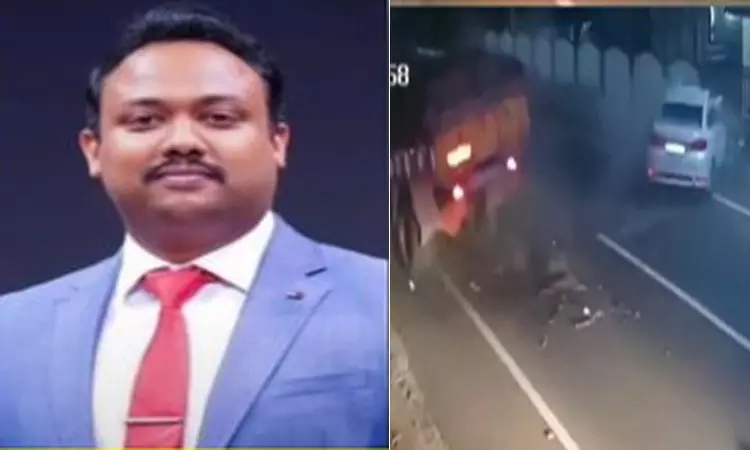 நொடி பொழுதில் நடந்த பயங்கரம்… உடல் நசுங்கி பலியான அரசியல்வாதி மகன்… பெரும் அதிர்ச்சி சம்பவம்..!
