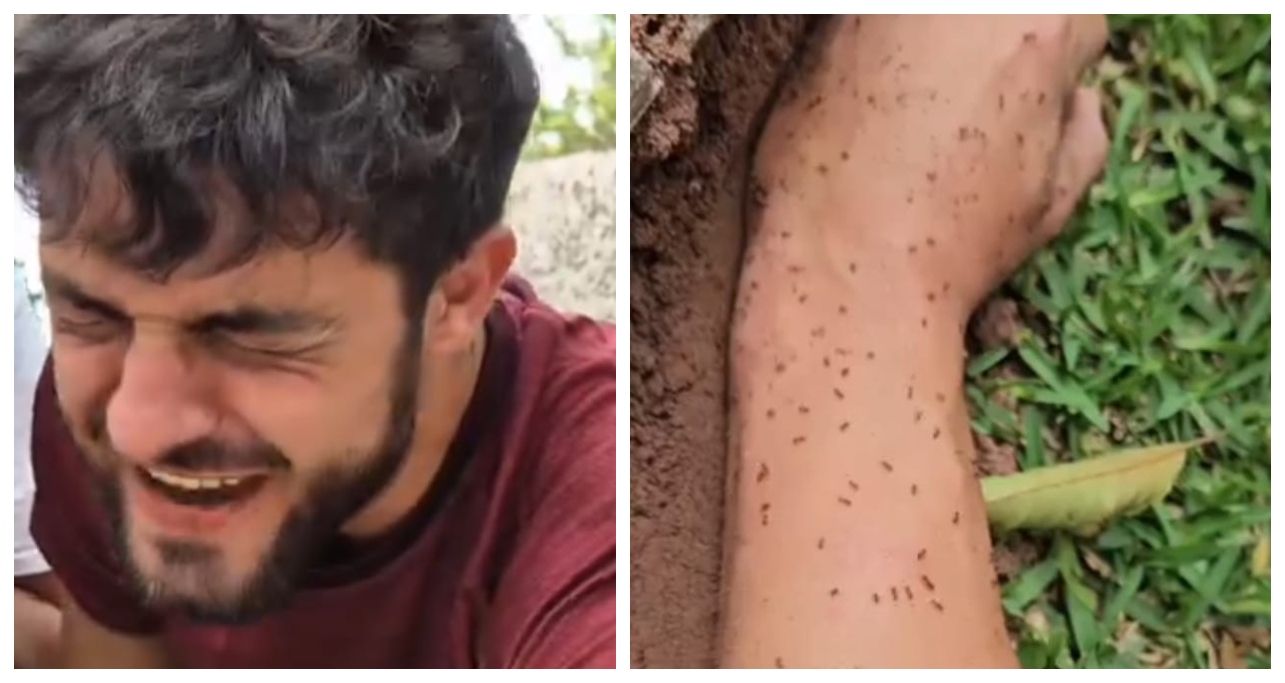 அடப்பாவிங்களா..! எதுக்குடா இப்படிலாம் பண்றீங்க ? வலியில் துடிக்கும் இளைஞர்… வைரலாகும் வீடியோ…!!