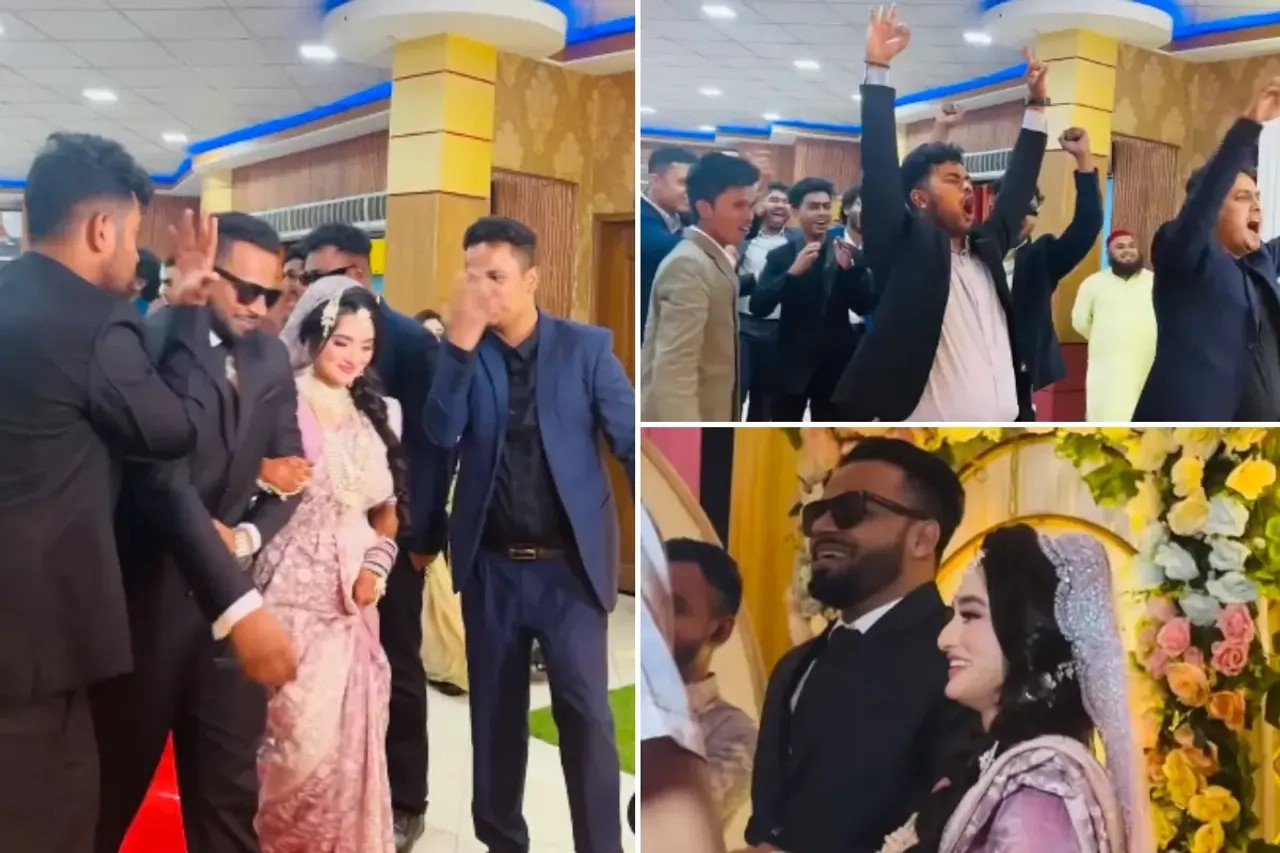 எப்படிலாம் யோசிக்கிறாங்க..‌! WWE ஜான்சீனா பாணியில் நடந்த திருமணம்… இணையத்தை கலக்கும் வீடியோ..!!
