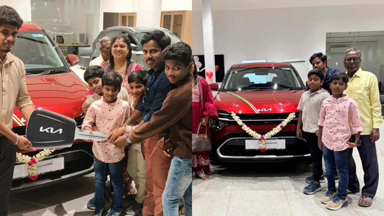சிறுக சிறுக சேர்த்த பணத்தில் குடும்பத்துடன் சென்று புது கார் வாங்கிய அமுதவாணன்… வாழ்த்தும் ரசிகர்கள்…!!!