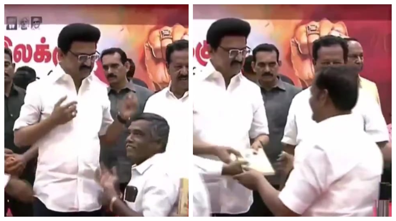 “சிரித்த முகத்துடன் கைகுலுக்க வந்த நபர்”… சட்டென முகம் சுளித்த முதல்வர் ஸ்டாலின்…. சவுக்கு சங்கர் வெளியிட்ட வீடியோ வைரல்..!!