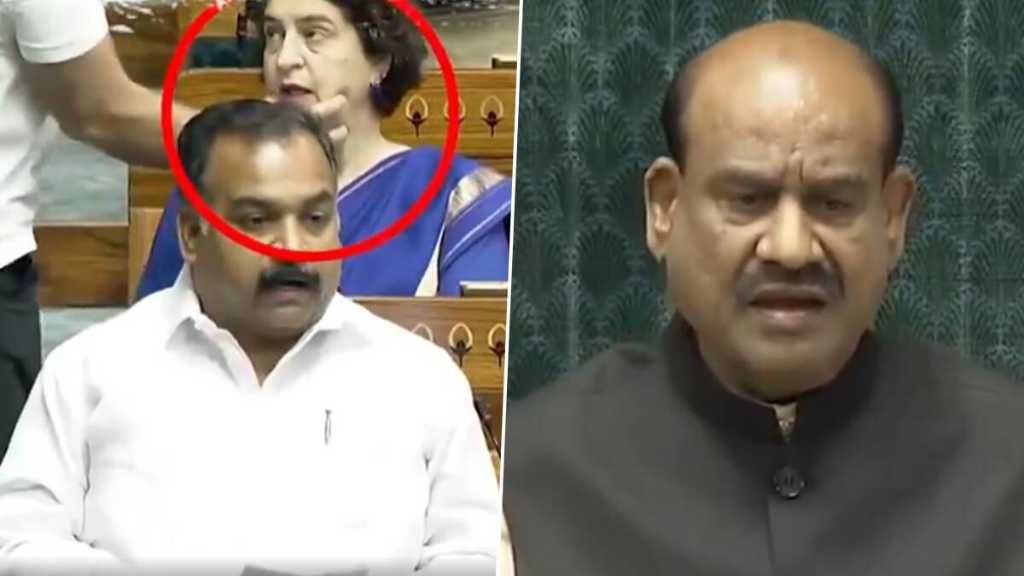 “நாடாளுமன்றத்தில் பிரியங்கா காந்தியின் கன்னத்தை பிடித்து கொஞ்சிய ராகுல் காந்தி”… கடுப்பான ஓம் பிர்லா… வைரலாகும் வீடியோ…!!