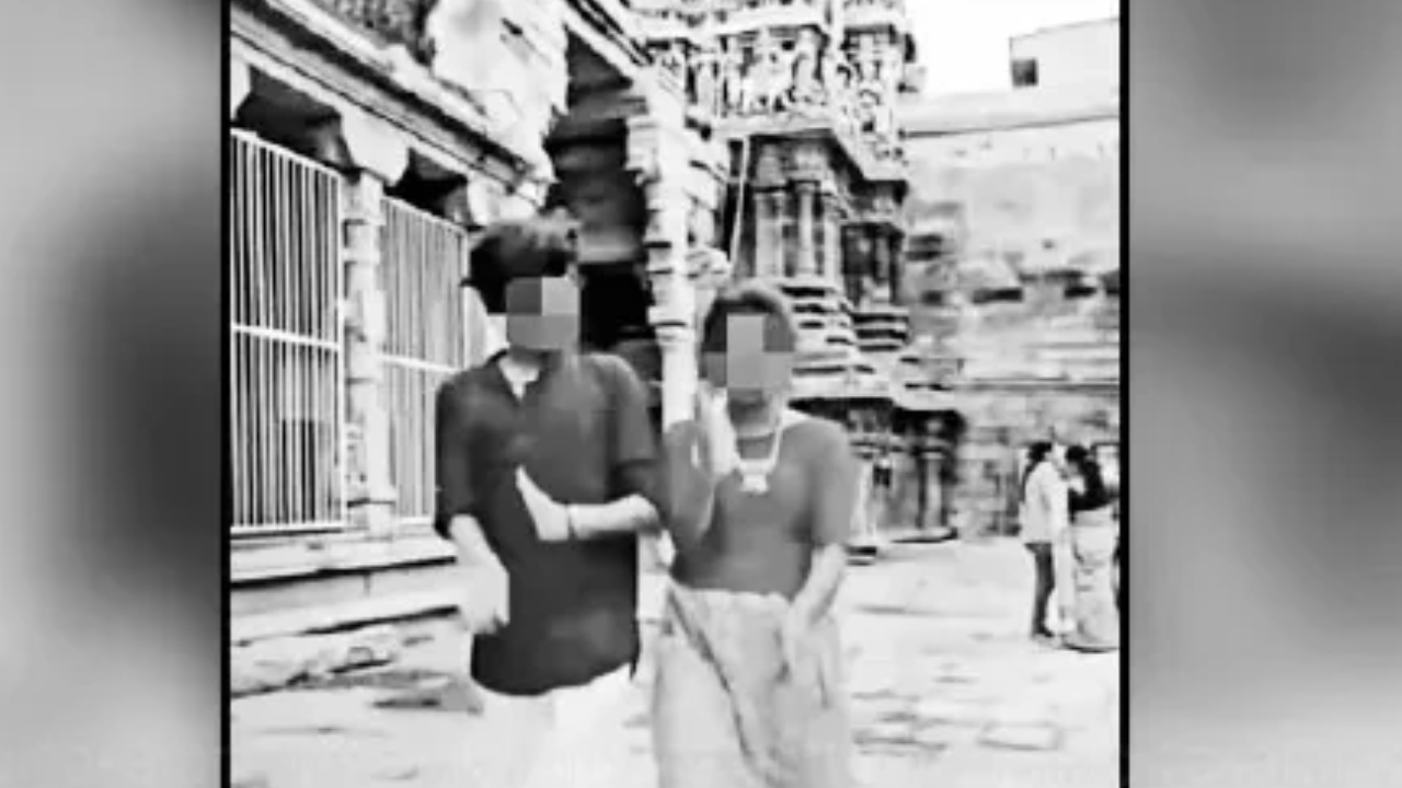 சீச்சீ….! புகழ்பெற்ற கோவிலில் கட்டிபிடித்து ரீல்ஸ் எடுத்த ஜோடி…. போலீசில் புகார் அளித்த கோவில் நிர்வாகம்….!!