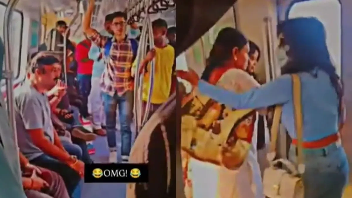 “வாயை மூடுங்க”..! முதியவரை மோசமான வார்த்தைகளால் திட்டிய இளம்பெண்… மெட்ரோ ரயிலில் சர்ச்சை… அதிர்ச்சி வீடியோ…!!!