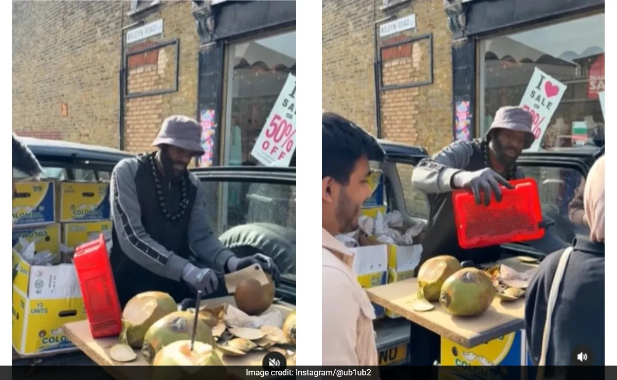 சாலையில் இளநீர் விற்ற பிரிட்டிஷ் நபர்… இந்திய வியாபாரிகள் போல கூவி, கூவி… வைரலாகும் வீடியோ…!!!