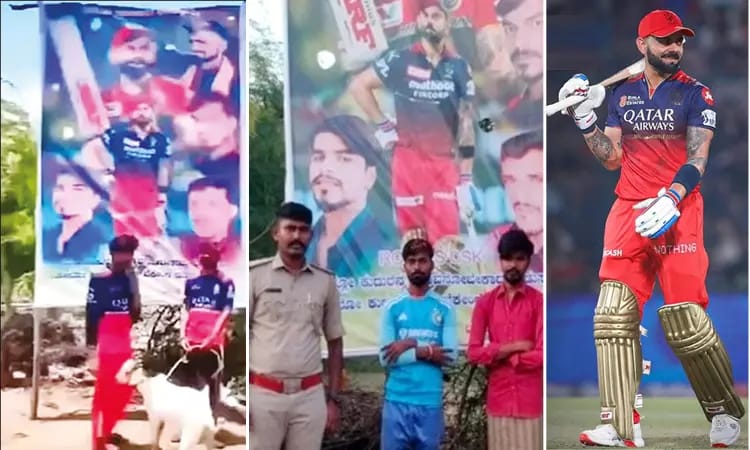 விராட் கோலிக்கு ரத்தத்தால் அபிஷேகம்… “பேனர் முன்பாக ஆட்டை பலி கொடுத்த ரசிகர்கள்”… ஏன் தெரியுமா..?