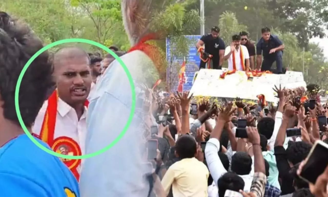 எமர்ஜென்சி பர்மிஷன் வாங்கிக் கொண்டு நடிகர் விஜயை பார்க்க சென்ற போலீஸ்காரர்… சஸ்பெண்ட் செய்து நடவடிக்கை..!!!