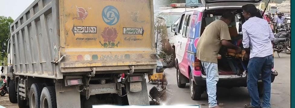 கோர விபத்து… கணவன் கண் முன்னே தலை நசுங்கி… துடிதுடித்து போன உயிர்… பெரும் சோகம்…!!