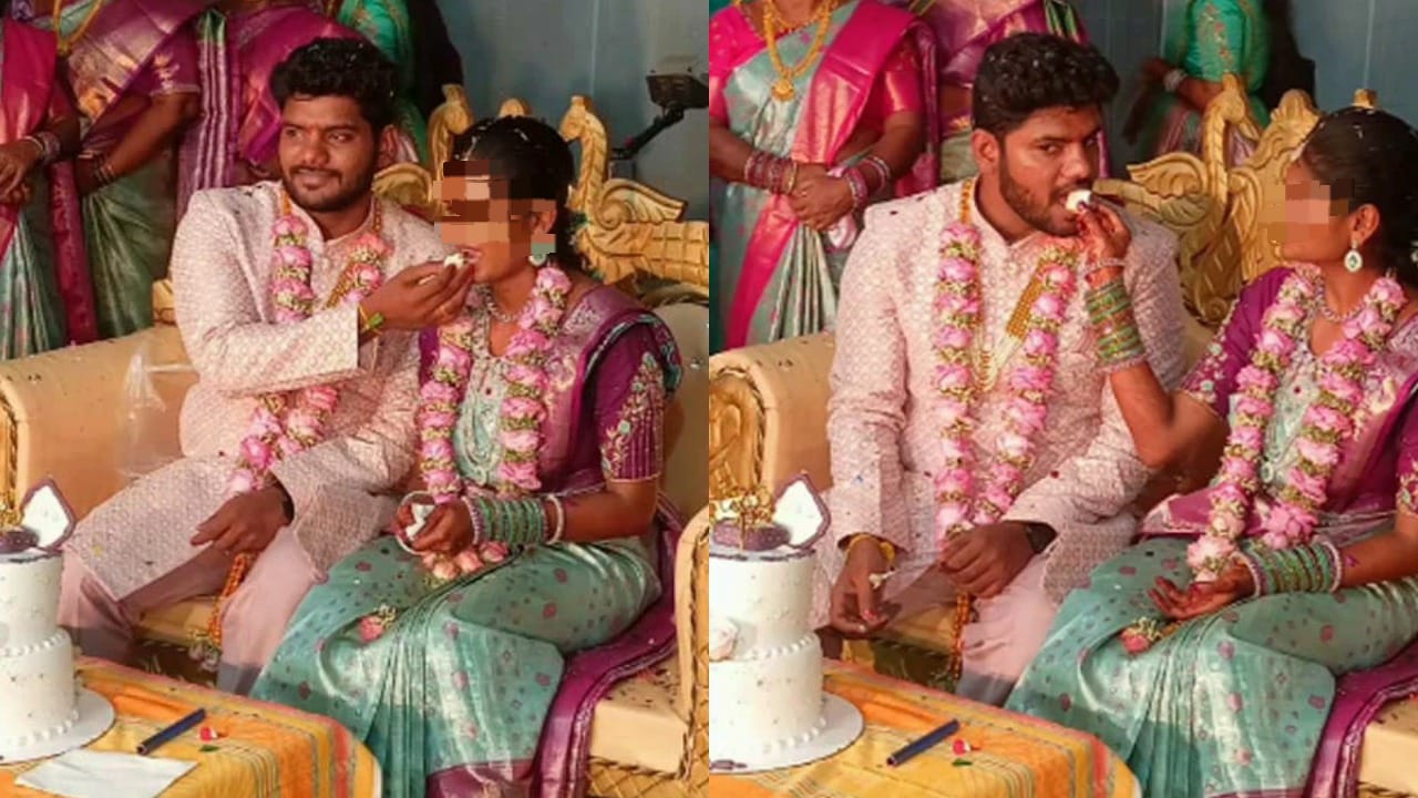 விடிந்தால் திருமணம்…! மணப்பெண்ணுக்கு கேக் ஊட்டி விட்ட மாப்பிள்ளை…. நள்ளிரவில் யாரும் எதிர்பார்க்காத பகீர் சம்பவம்….!!