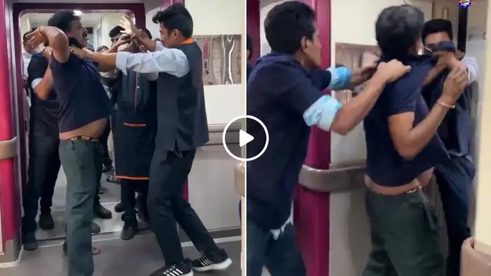 “வந்தே பாரத் ரயிலில் பயங்கரமாக சண்டை போட்ட ஊழியர்கள்”… காரணம் என்ன..? வைரலாகும் அதிர்ச்சி வீடியோ.!!!