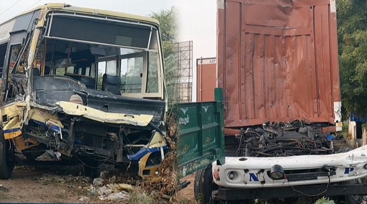 Breaking: காலையிலேயே அதிர்ச்சி… அரசு பேருந்து மீது பால் வேன் மோதி பயங்கர விபத்து… 3 பேர் பலி… 10 பேர் படுகாயம்…!!!