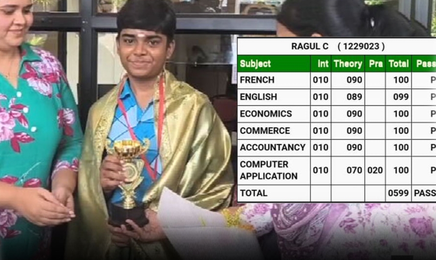 Breaking: 600-க்கு 599 மதிப்பெண்கள் பெற்ற மளிகை கடைக்காரரின் மகன்… +2 தேர்வில் மாநில அளவில் முதலிடம் பிடித்து அசத்தல்…!!