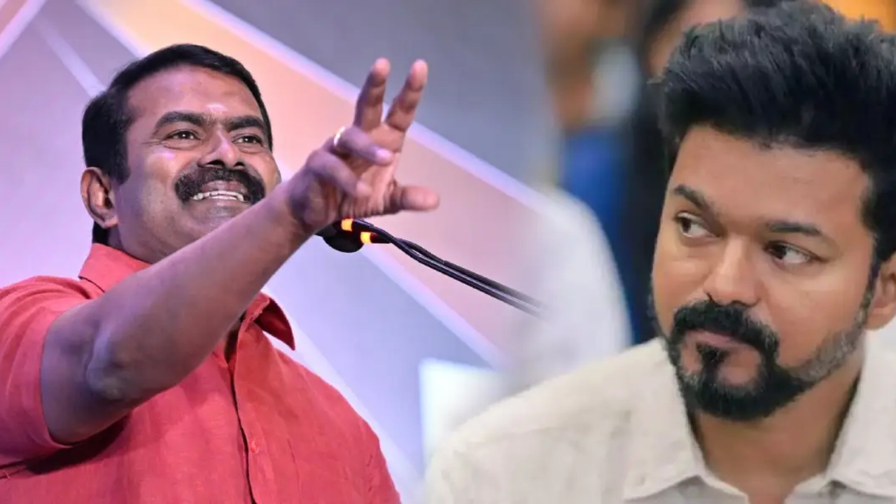 ஜாதி சாயம் பூச முயற்சி பண்றாங்க….!! “பெரியாரே அப்படிதான் கையெழுத்திட்டார்…” விஜயை சீண்டிய சீமான்….!!