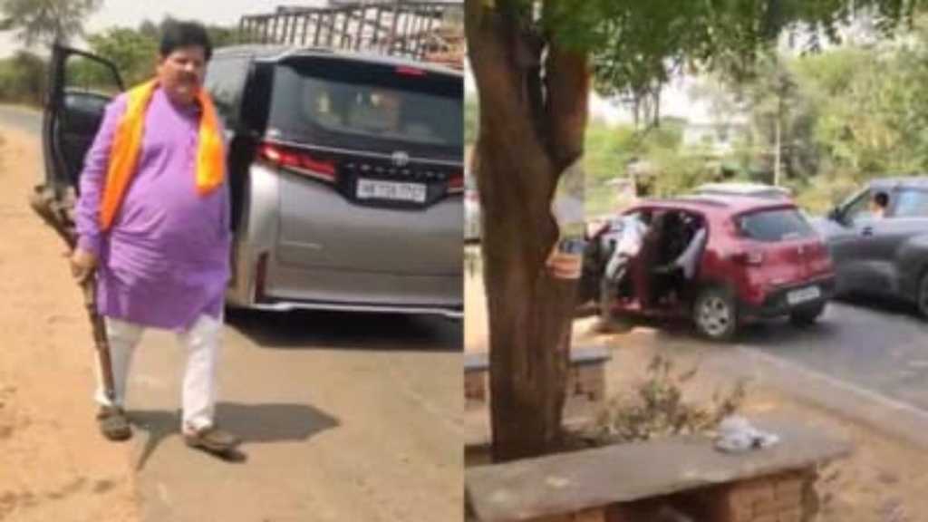 “நடுரோட்டில் காரை மறித்து இளைஞர் மீது கொடூர தாக்குதல்”… துப்பாக்கியுடன் தனி ஆளாக ரவுடிகளை ஓட ஓட விரட்டிய பாஜக எம்எல்ஏ… பரபரப்பு சம்பவம்…! ‌
