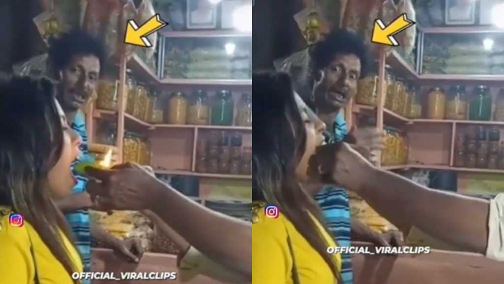 என்னமா பண்ற..? “பக்கத்துல போய் பார்ப்போம்”… வாயில் நெருப்பு பானை போட்ட பெண்… மாமாவின் ரியாக்ஷனை பார்க்கணுமே… வடிவேலுவுக்கே டப் கொடுப்பார் போல..!!!