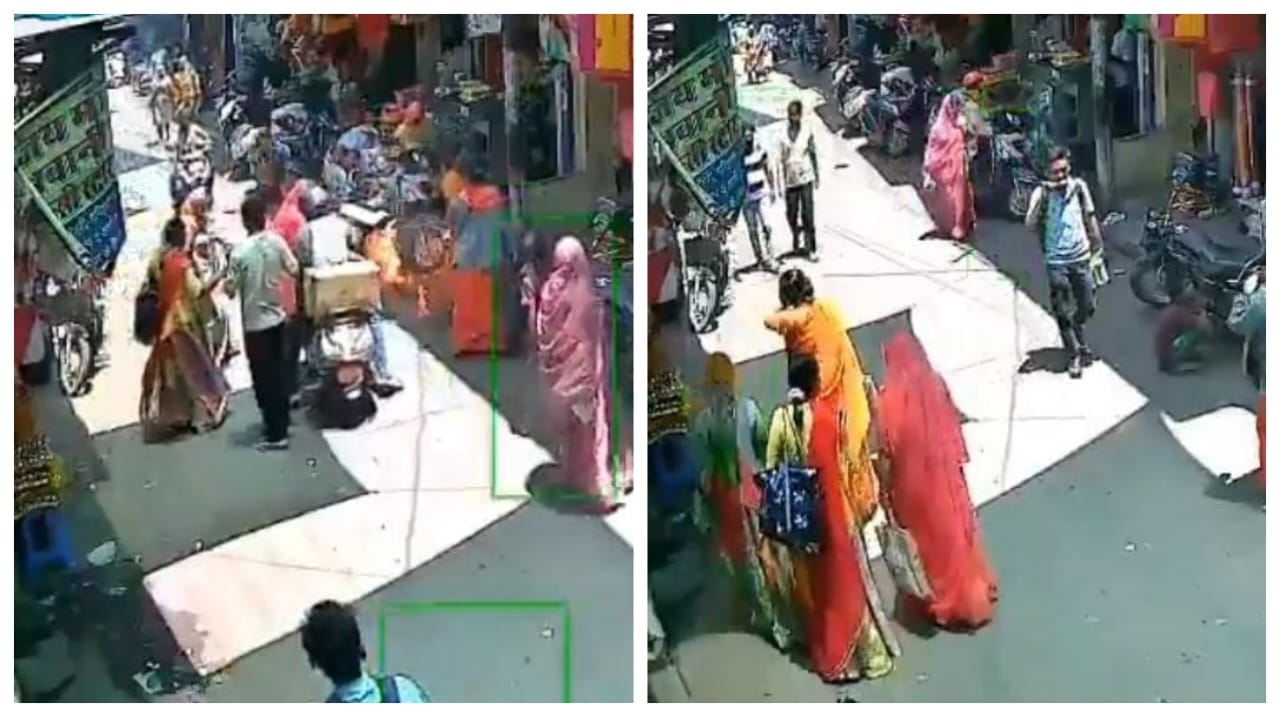 “பரபரப்பாக ஷாப்பிங் செய்து கொண்டிருந்த பெண்”… திடீரென பற்றி எரிந்த சால்வை… அலறி துடித்து… பதற வைக்கும் வீடியோ.!!