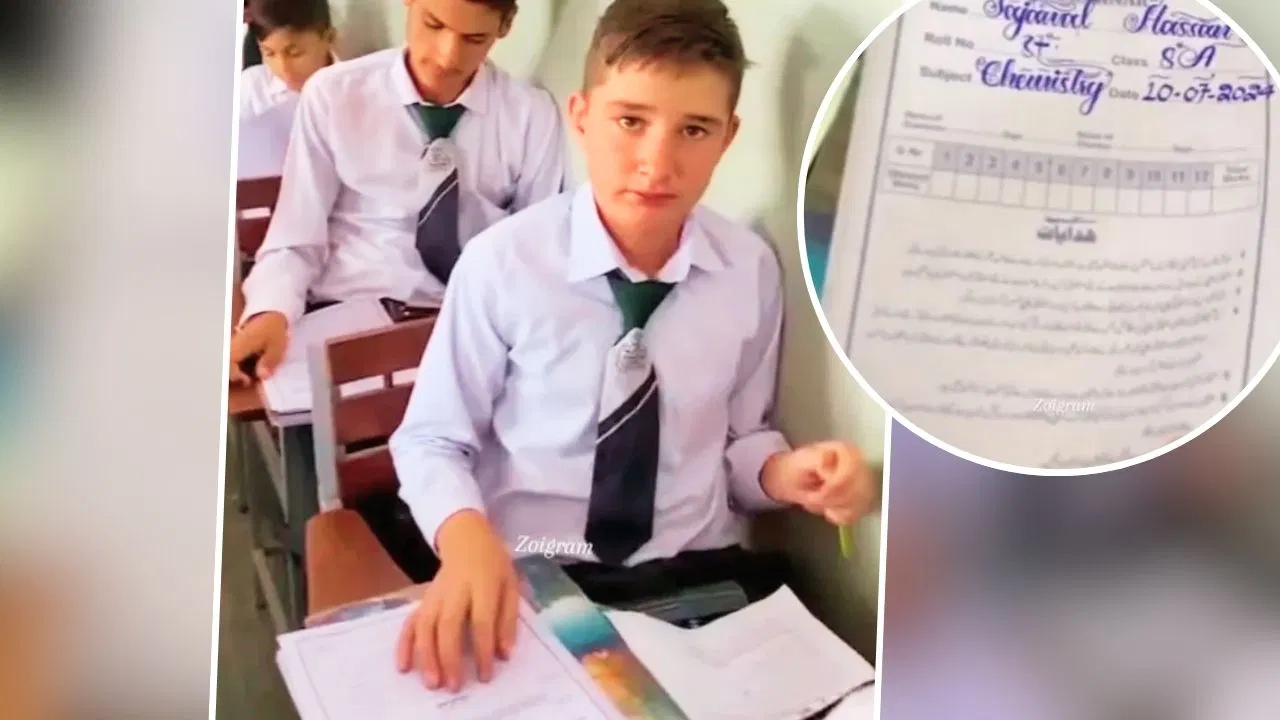 “இது EXAM Paper-ஆ.?”… இல்ல திருமண பத்திரிக்கையா..? மாணவனின் கையெழுத்தால் வியந்து போன டீச்சர்… அச்சடித்த எழுத்து போல் முத்து முத்தாக… வீடியோ வைரல்..!!!