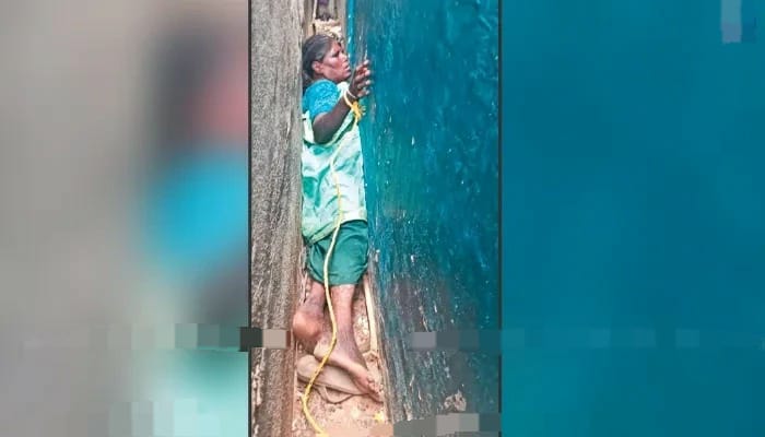 அடப்பாவமே…!! 2 வீடுகளுக்கு இடையே உள்ள சந்தில் சிக்கி தவித்த பாட்டி… 3 மணி நேரமாக போராடிய வீரர்கள்…. அதிர்ச்சி சம்பவம்….!!