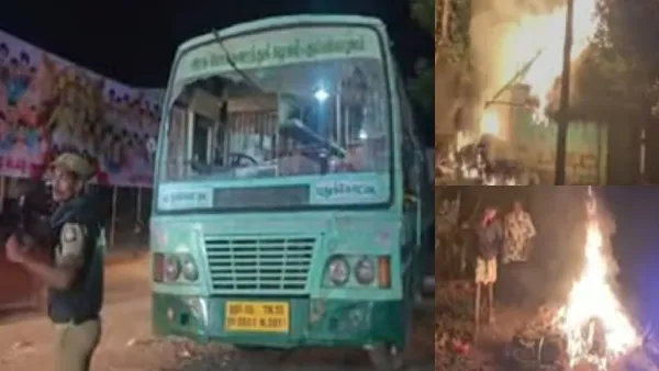 கோவில் திருவிழாவில் கலவரம்… வீடுகளுக்கு தீ வைப்பு, அரிவாள் வெட்டு… அரசு பேருந்து உடைப்பு… 22 பேர் படுகாயம்… புதுக்கோட்டையில் பரபரப்பு..!!!