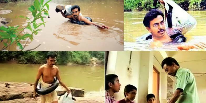 சாரே…! நீங்கதான் ரியல் ஹீரோ….! 20 ஆண்டுகளாக ஆற்றை கடந்து சென்று பாடம் கற்பிக்கும் ஆசிரியர்…. அவருக்கு மாணவர்கள் வைத்த செல்லப்பெயர் என்ன தெரியுமா….?