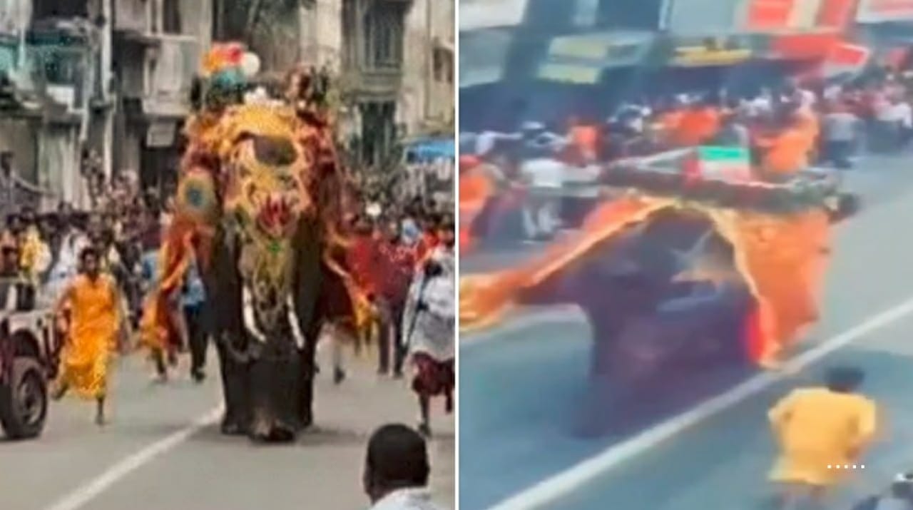 ஜகந்நாதர் ரத யாத்திரை…! கூட்டத்தில் மிரண்டு ஓடிய 3 யானைகள்…. நொடியில் அரங்கேறிய அதிர்ச்சி…. பதறிய மக்கள்…. வைரலாகும் வீடியோ….!!