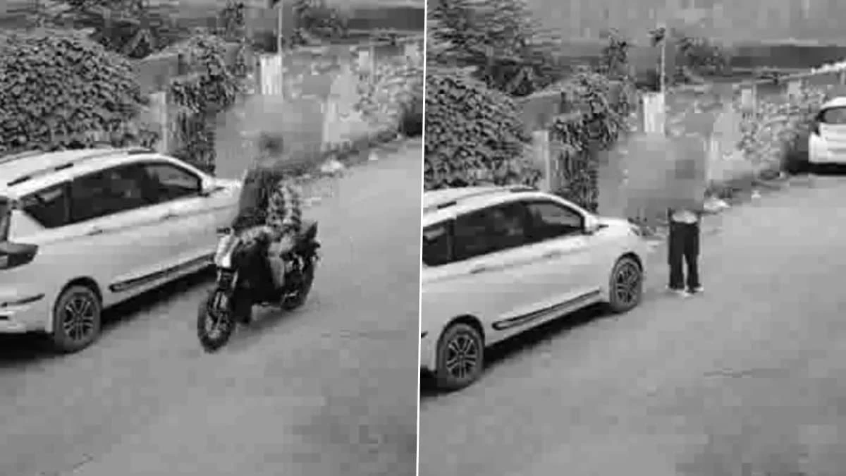 பட்டப் பகலில் பள்ளிக்கு சென்று வீடு திரும்பிய மாணவி… பைக்கில் வந்த நபர் செய்த செயல்… பதறவைக்கும் வீடியோ.!!