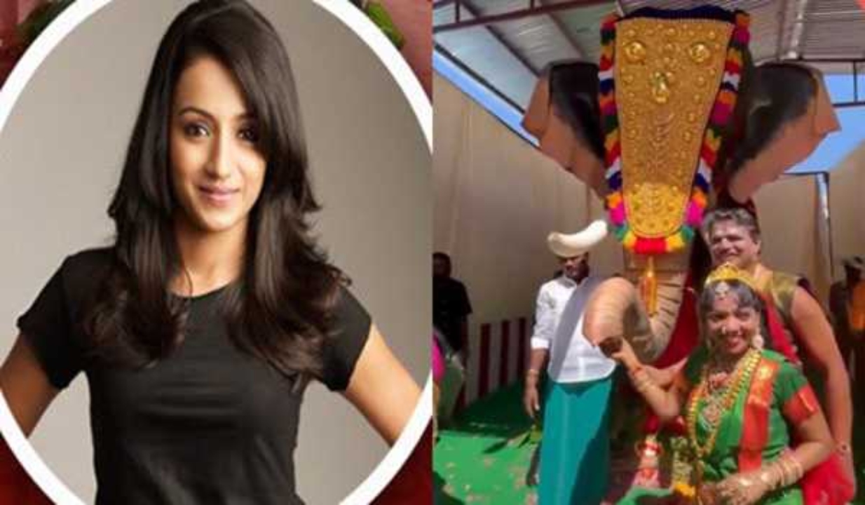 ஆஹா.! “தமிழகத்தில் உள்ள பிரசித்தி பெற்ற கோவிலுக்கு ரோபோடிக் யானையை பரிசாக வழங்கிய நடிகை திரிஷா”… பிரம்மாண்ட வரவேற்பு கொடுத்த பக்தர்கள்…!!!