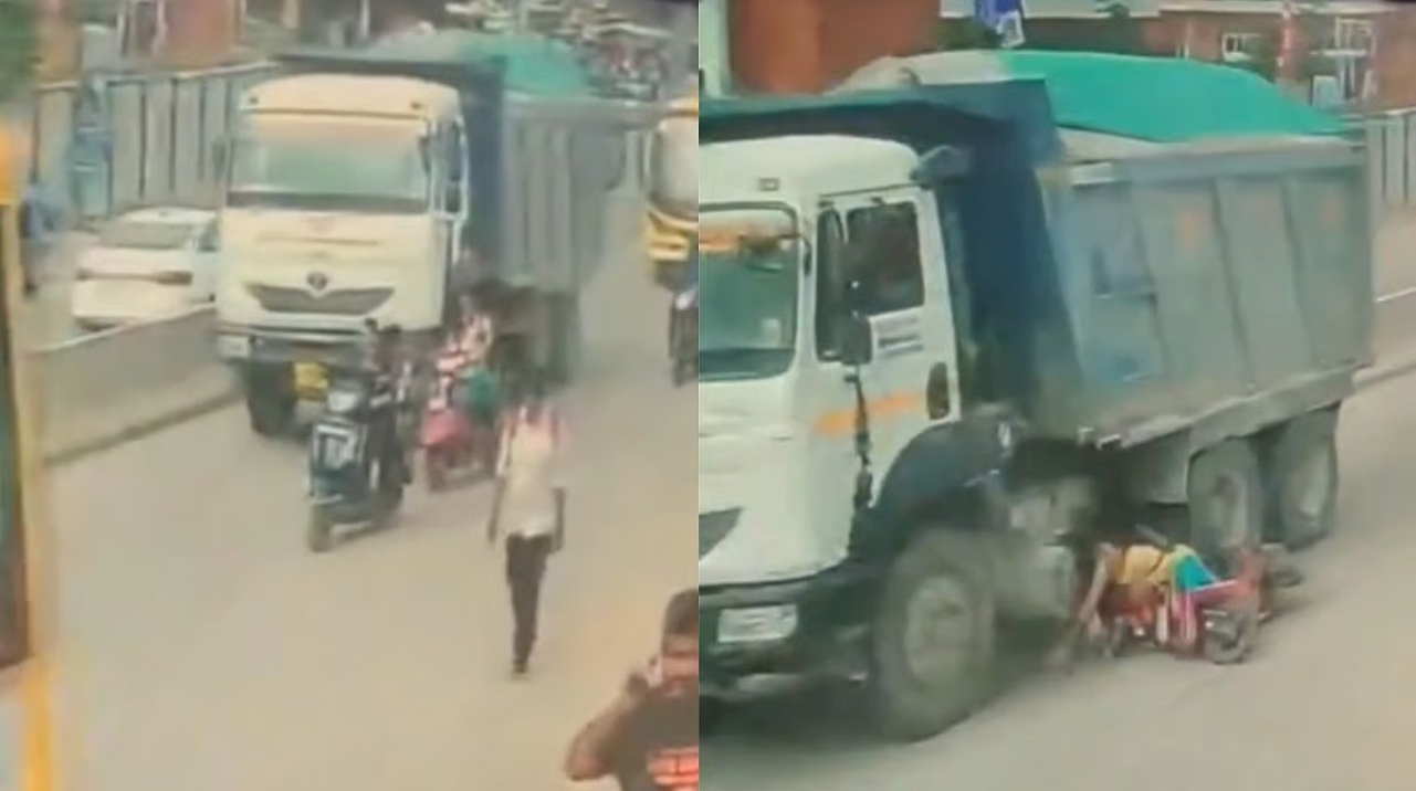 6 வயது மகனை பள்ளிக்கு அழைத்து சென்ற தாய்…. கண்ணிமைக்கும் நேரத்தில் துடிதுடித்து பலி… இந்த நிலைமை யாருக்கும் வர கூடாது…. பெரும் சோகம்…!!