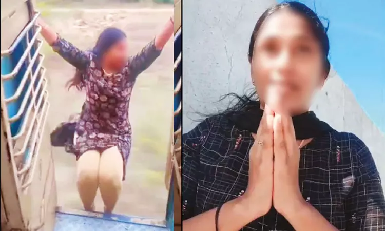 ஓடும் ரயிலில் படிக்கட்டில் தொங்கியபடி ரீல்ஸ்… மன்னிப்பு வீடியோவால் சிக்கிய இளம்பெண்… ரயில்வே பாதுகாப்புத்துறை அதிரடி..!!