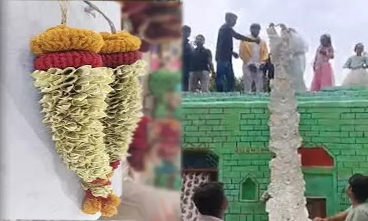 அடேங்கப்பா..! ரூ.15 லட்சம் பணமாலை… திருமணத்திற்காக வாடகைக்கு எடுத்த மாப்பிள்ளை… துப்பாக்கி முனையில் அபேஸ் செய்த கும்பல்… அதிர்ச்சியில் உறவினர்கள்..!!!