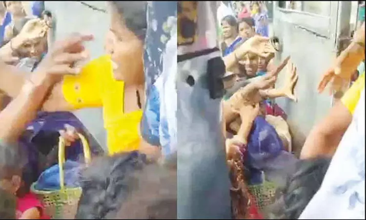 “ஏய் அந்த சீட்டு நான் தான் புடிச்சேன்”… பேருந்தில் குழாயடி சண்டை போட்ட பெண்கள்… என்னம்மா இப்படி பண்றீங்களே..!!