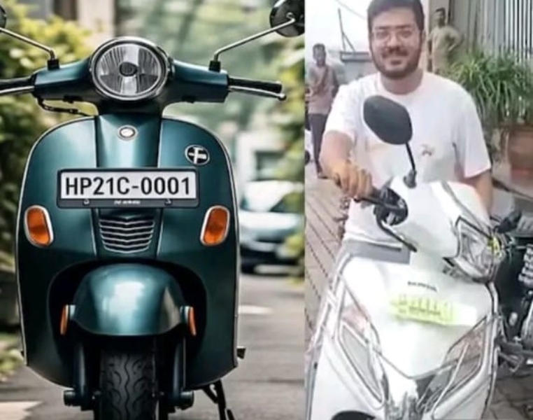 ஸ்கூட்டரோட விலை ரூ.1 லட்சம்தான்… ஆனா நம்பர் பிளேட்டுக்கு ரூ.14 லட்சம்… விஐபி நம்பரை ஏலத்தில் வாங்கிய வியாபாரி… ஆச்சரிய தகவல்…!!