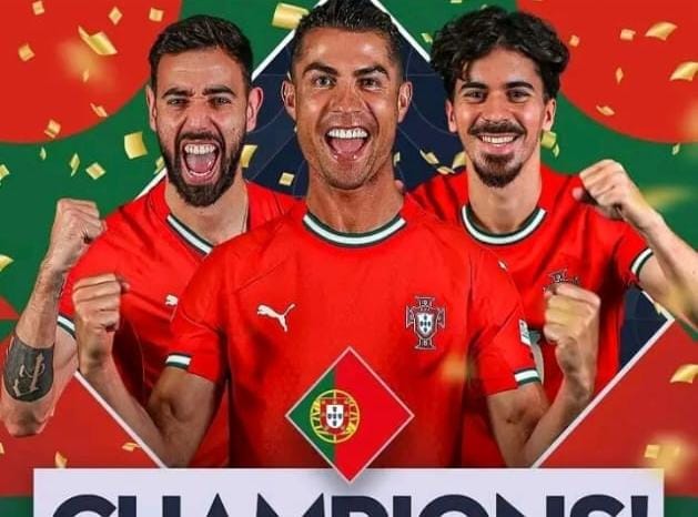 UEFA நேஷனல் லீக் போட்டி… சாம்பியன் பட்டத்தை வென்ற போர்ச்சுகல் அணி… மைதானத்திலேயே கண்ணீர் விட்ட ரொனால்டோ…!!!