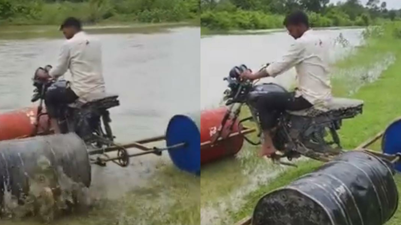 தம்பி… நீ ஒரு ஆர்டிஸ்ட்டுன்னு நிரூபிச்சிட்டப்பா…! “டயருக்கு பதில் ட்ரம்…” புது ஐடியாவா இருக்கே…! இணையத்தில் வைரலாகும் வீடியோ…!!