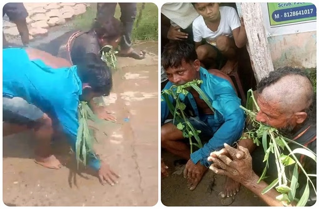 “சாக்கடை நீரை குடிக்க வைத்து பாதி மொட்டையடித்து, மாடு போல 2 கி.மீ தூரம் முட்டி போட வைத்து விரட்டிய வாலிபர்கள்”… தலித் நபர்களுக்கு நடந்த கொடூரம்… வீடியோ வெளியாகி பரபரப்பு..‌!!!!