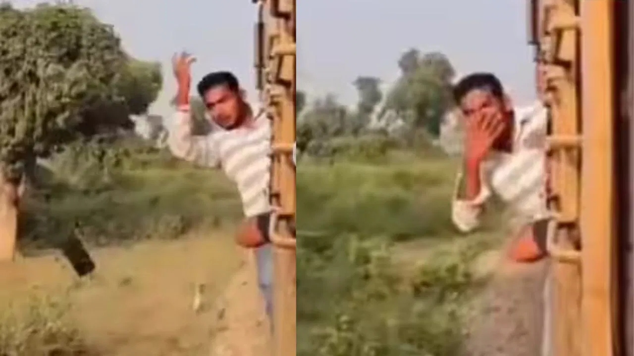 “அச்சச்சோ… எல்லாம் போச்சு…” ஓடும் ரயிலில் ஸ்டைலாக செல்ஃபி…! அடுத்த நொடியே கீழே விழுந்து…. அதிர்ச்சியூட்டும் வீடியோ வைரல்….!!